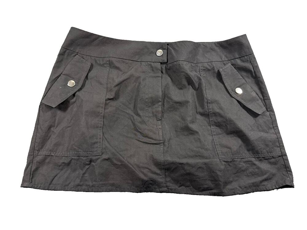 White Fox When You Move Cargo Mini Skirt Black Women’s Size L NWT